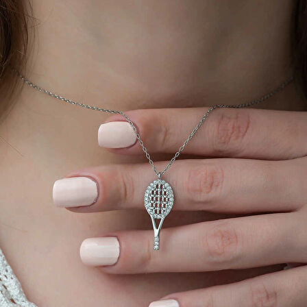 Supertrend ​gümüş Tenis Raketi Kadın Kolye