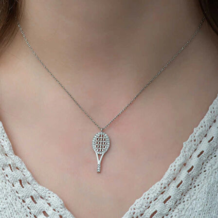 Supertrend ​gümüş Tenis Raketi Kadın Kolye