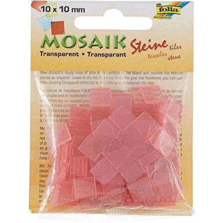 Supertrend Transparan Mozaik Taşı 10x10 mm. 190 Adet AÇIK PEMBE