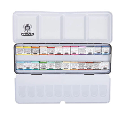 Supertrend Horadam Aquarell Taş Tablet Sulu Boya Seti Artist Seri Yarım Tablet 24 Renk Metal Kutu