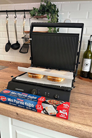 Supertrend Kesilmiş Mini Pişirme Kağıdı Airfryer - Tost Makinesi - Mini Fırın uyumlu 12 Yaprak x 6 Kutu