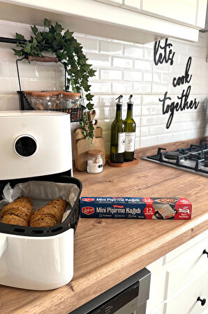 Supertrend Kesilmiş Mini Pişirme Kağıdı Airfryer - Tost Makinesi - Mini Fırın uyumlu 12 Yaprak x 6 Kutu