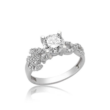 Supertrend Gümüş Kar Tanesi Sonsuzluk Tek Taş Kadın Yüzük