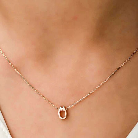 Supertrend Gümüş Rose 3 Boyutlu Ö Harf Kadın Kolye