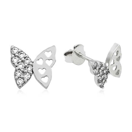 Supertrend Gümüş Çivili Kelebek Küpe