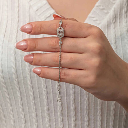 Supertrend Gümüş Altıgen Baget Taşlı Kadın Bileklik