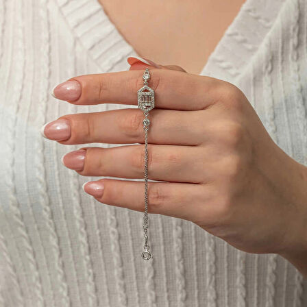 Supertrend Gümüş Altıgen Baget Taşlı Kadın Bileklik