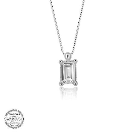 Supertrend ' Taşlı Gümüş Baget Tektaş Kadın Kolye