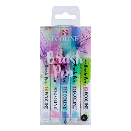 Supertrend Ecoline Brush Pen Fırça Uçlu Kalem Seti 5 Renk PASTEL COLOURS