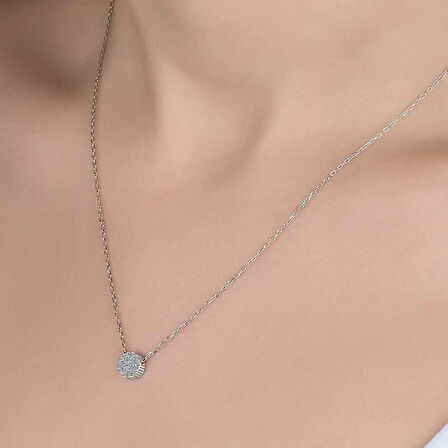 Supertrend ' Taşlı Gümüş Çember Kadın Kolye