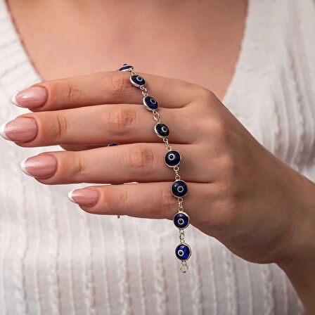 Supertrend Gümüş Yuvarlak Nazar Kadın Bileklik