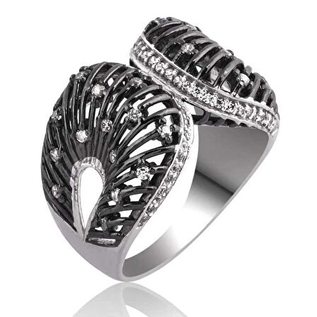 Supertrend Gümüş Beyaz Taşlı Kadın Yüzük