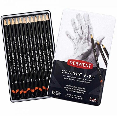 Supertrend Graphic Dereceli Kalem Karakalem Eskiz Çizim Seti Hard (Technical) 12'li Teneke Kutu