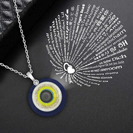 Supertrend Gümüş 100 Dilde Seni Seviyorum Nazar Kolye