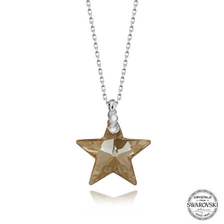 Supertrend ' Crystal Taşlı Yıldız Gümüş Kadın Kolye