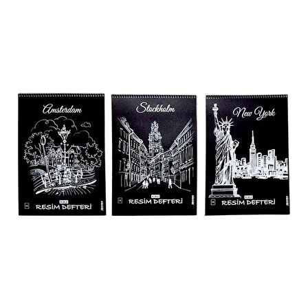 PP Kapak Resim Defteri 12li 25x35