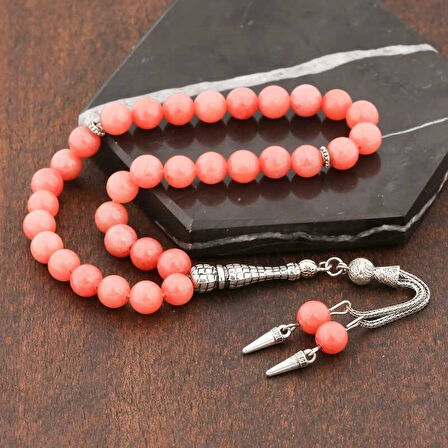 Supertrend ​doğaltaş Metal Püsküllü Pembe Yeşim Taşı Tesbih