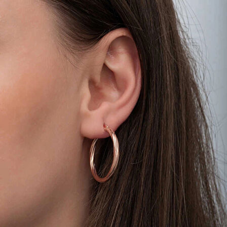 Supertrend Gümüş Rose 3 Mm Burgu Şarnel Küpe