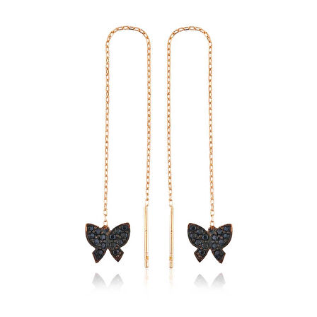 Supertrend Gümüş Kelebek Zincir Küpe