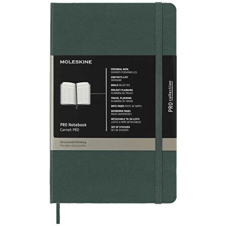 Supertrend Pro Notebook Sert Kapak Defter L Boy 13x21 cm. 240 Sayfa Orman Yeşili