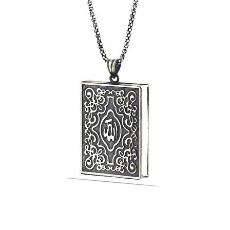 Supertrend Gümüş İçi Açılabilen Allah Yazılı Muskalık Kolye