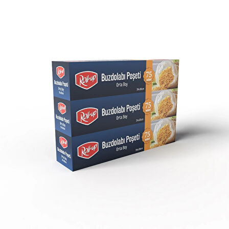 Supertrend Orta Boy Buzdolabı Poşeti 24x38cm 75'li x 3 Paket (225 Adet)