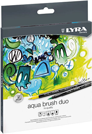 Supertrend Aqua Brush Duo Çift Taraflı Fırça Uçlu Çizim Kalemi Seti 12 Renk