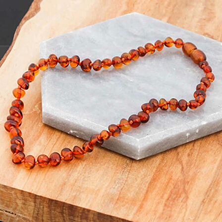 Supertrend Bebek Damla Kehribar Diş Kolye