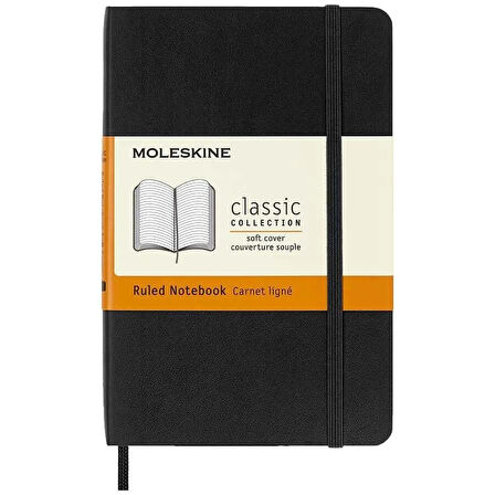 Supertrend Yumuşak Kapak Çizgili Defter Cep Boy 9x14 cm. 192 Sayfa Siyah