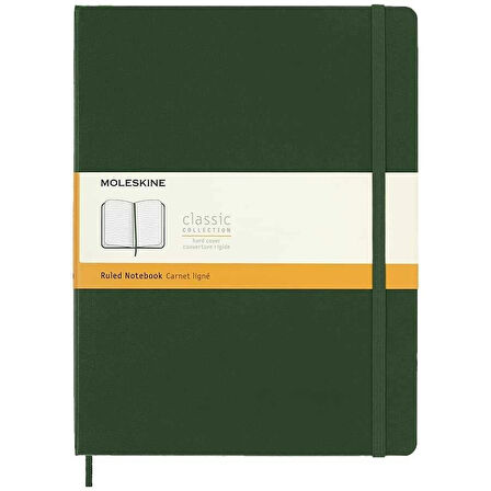 Supertrend Sert Kapak Çizgili Defter XL Boy 19x25 cm. 192 Sayfa Mersin Yeşili