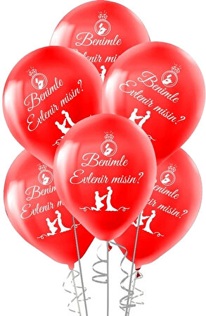 Benimle Evlenir Misin Baskılı Balon 12"