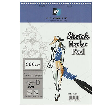 Supertrend Spiralli Sketch Marker Defteri Pad 200 gr. A4 40 yp.