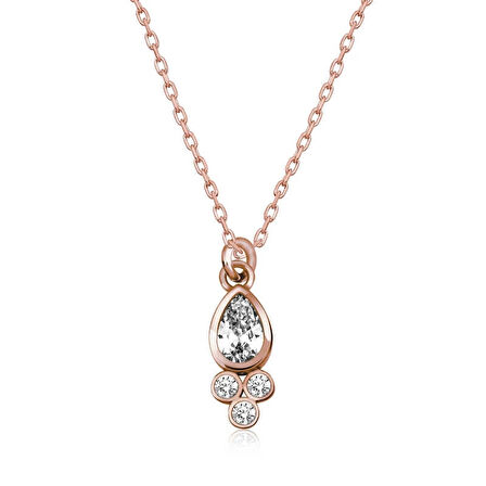 Supertrend Gümüş Rose Çiğ Damlası Tektaş Kadın Kolye