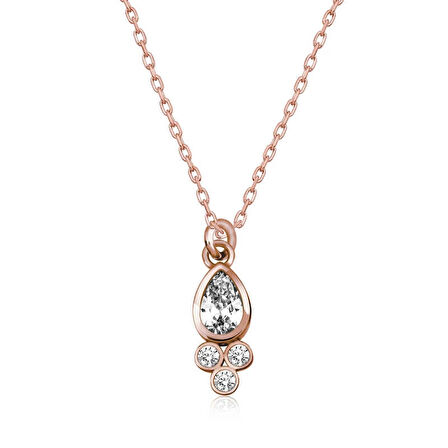Supertrend Gümüş Rose Çiğ Damlası Tektaş Kadın Kolye