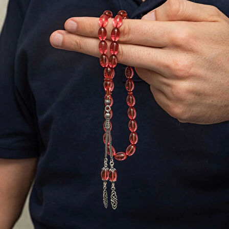 Supertrend Gümüş Püsküllü Ateş Kehribar Tesbih