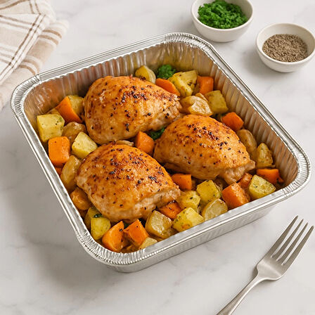 Alüminyum Kap 3250 gr Dikdörtgen Tepsi 3lü (502/L)