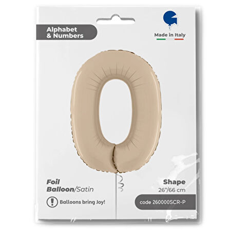 0 Rakam Supertrend Satin Cream Folyo Balon 26"