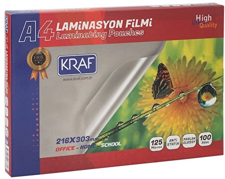 Supertrend Laminasyon Filmi Parlak A4 125 Micron 100'lü
