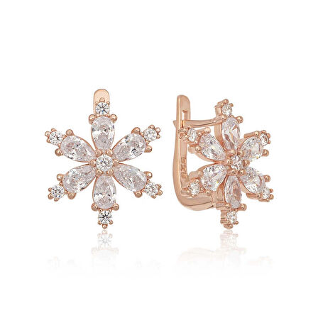 Supertrend Gümüş Beyaz Lotus Çiçeği Kadın Küpe