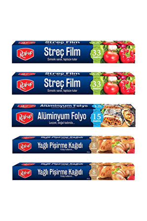 Supertrend Streç Film - Alüminyum Folyo Pişirme Kağıdı 5 Parça Ekonomik Mutfak Seti 1