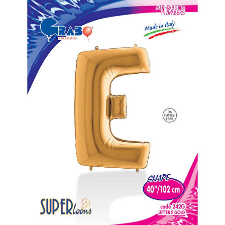 E Harf Supertrend Altın Folyo Balon 40"