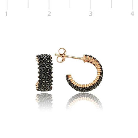 Supertrend Gümüş Tamtur Siyah Taşlı Küpe