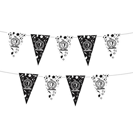 Champion Siyah Beyaz Üçgen Flama Süsleme Seti