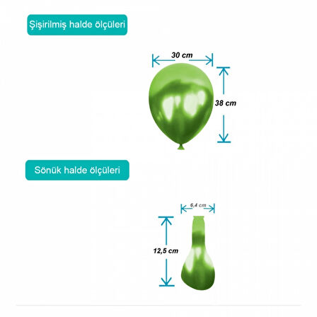 Yeşil Metalik Balon 12"