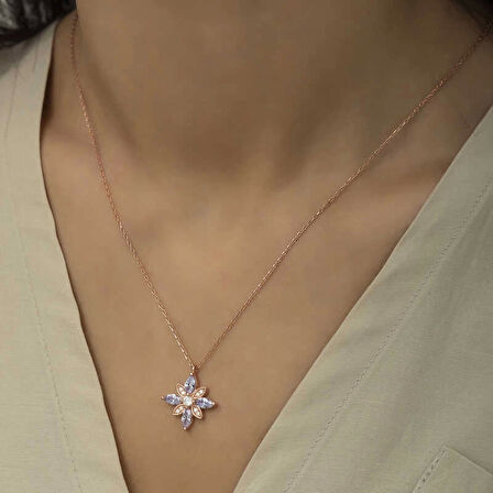 Supertrend Gümüş Lila Taşlı Umut Çiçeği Kolye