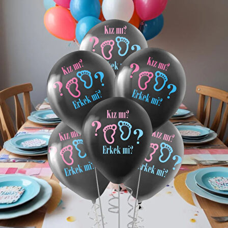 Cinsiyet Partisi Baskılı Balon 12"