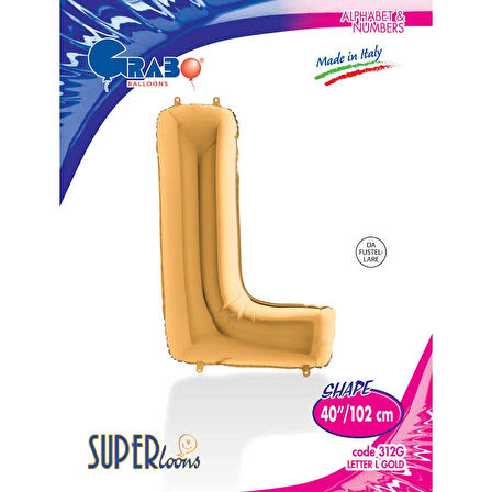 L Harf Supertrend Altın Folyo Balon 40"