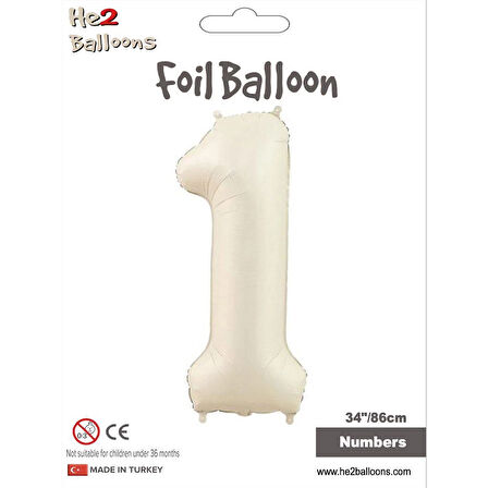 1 Rakam Krem Folyo Balon 34"