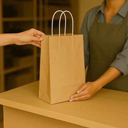 Supertrend Kraft Çanta Naturel Orta Boy 25x31cm 25li