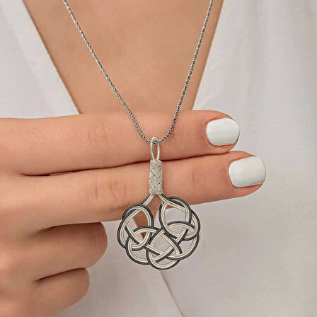 Supertrend Gümüş Kazaziye Örgü Kadın Kolye